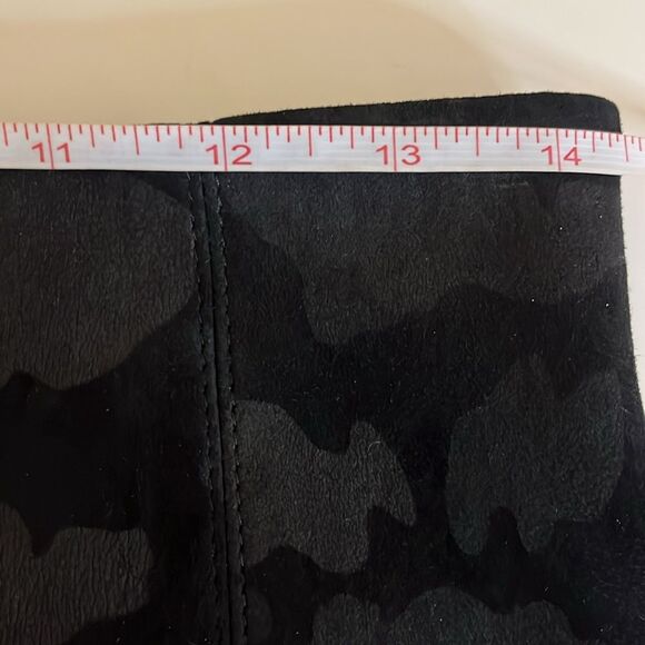 VERONICA BEARD | Black Suede Real Leather Camo Midi Pencil Skirt | Size: 4 - Picture 10 of 10